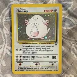 Pokemon Chansey Base Set 2 Holo Rare 120 HP Basic 3/130 Wizards Card 2000 - Image 1