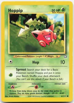 Pokemon TCG Hoppip Neo Genesis Common 061/111 Unlimited - Image 1