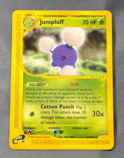 NM Jumpluff 17/147 Rare Aquapolis Pokemon Yuka Morii eReader - Image 1