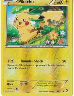 PIKACHU 27/111 REVERSE HOLO POKEMON XY FURIOUS FISTS - Image 1