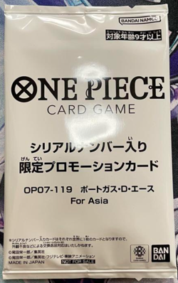 One Piece Card Portgas D. Ace OP07-119 For Asia Serial Flagship Promo Sealed - Image 1