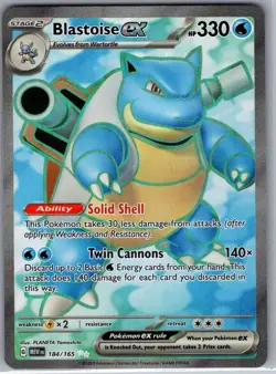 Blastoise ex 184/165 SV: Scarlet & Violet 151 - Pokemon Card - NM - Image 1