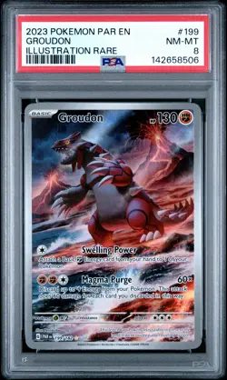 GROUDON 199/182 PSA 8 ILLUSTRATION RARE PAR EN-PARADOX RIFT POKEMON ENGLISH - Image 1