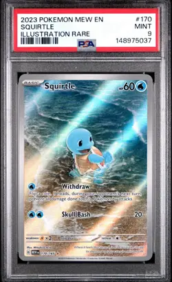 2023 POKEMON MEW EN-151 ILLUSTRATION RARE #170 SQUIRTLE PSA 9 - Image 1