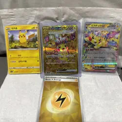 Pikachu Card Lot w/ BGS 9 Slab EX Full Art Gold Holo Japanese Pokemon Bundle - Image 4