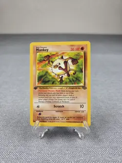 Pokemon TCG : Mankey - Jungle 1st Edition 55/64 Non Holo WOTC NM - Image 1