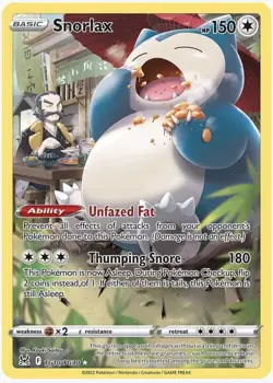 Pokemon Snorlax TG10/TG30 Swsh11: Lost Origin Trainer Gallery Holo - Image 1