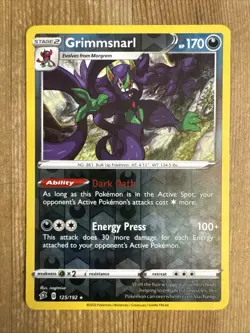 Grimmsnarl Reverse Holo Rare - 125/192 - Pokemon Rebel Clash NM - Image 1