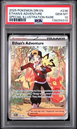 2025 Pokemon Dri En-Destined Rivals #236 Ethan'S Adventure SIR PSA 10 - Image 1