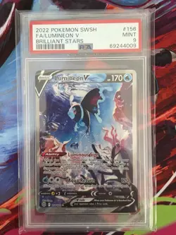 Lumineon V 156/172 Brilliant Stars Ultra Rare Pokemon Card Graded PSA 9 - Image 1