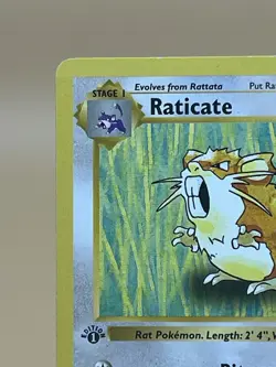 Vintage 1st Edition Base Set Raticate 40/102 Pokemon Card LP 1999 - Image 2