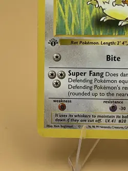 Vintage 1st Edition Base Set Raticate 40/102 Pokemon Card LP 1999 - Image 4