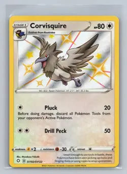 Corvisquire SV102/SV122 Shiny Rare Shining Fates Shiny Vault Pokemon NM - Image 1