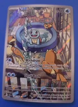 Pokemon TCG Stellar Crown Squirtle Illustration Rare Card 148/142 - Image 1