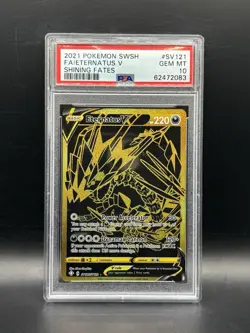 Pokemon TCG Eternatus V SV121/SV122 Shining Fates Shiny Vault Holo PSA 10 - Image 1