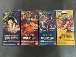 4 BOX SET One Piece Trading Card Game OP-01 02 03 04 Box Japanese NEW FS - Image 1