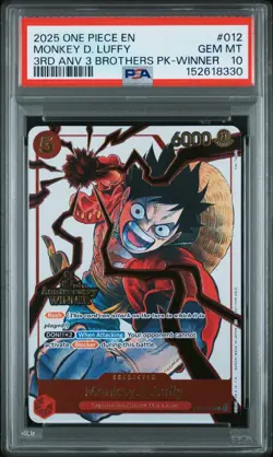 One Piece 3rd Anniversary WINNER 3 Brothers Luffy Sabo Ace Sequential PSA 10 - Image 2