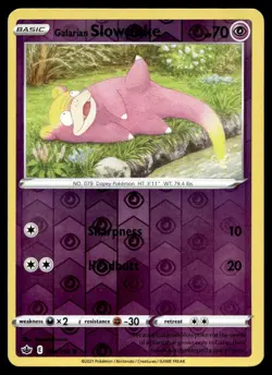 Galarian Slowpoke 54/198 Pokemon Card Chilling Reign Common 70 HP Rev Holo LP H1 - Image 1