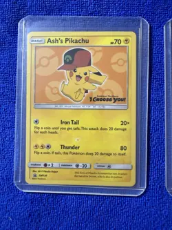 4 Ash's Pikachu Movie Promo Card Lot - SM110 SM111 SM113 SM114 - Mixed Condition - Image 2