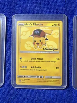 4 Ash's Pikachu Movie Promo Card Lot - SM110 SM111 SM113 SM114 - Mixed Condition - Image 3