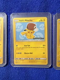 4 Ash's Pikachu Movie Promo Card Lot - SM110 SM111 SM113 SM114 - Mixed Condition - Image 4