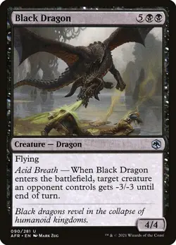 Black Dragon Foil Adventures in the Forgotten Realms 90 NM MTG - Image 1