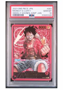 PSA10 Monkey D. Luffy STO1-001 Weekly Shonen Jump-Jan One Piece Card 2024 Japan - Image 1