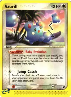 Pokemon TCG Azurill 31/100 Sandstorm Regular Uncommon NM - Image 1