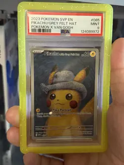 Pokemon Pikachu TCG Grey Felt Hat Van Gogh Promo - Image 1