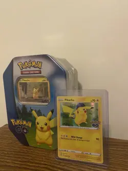 Pokemon Go TCG SET PIKACHU TIN WITH PIKACHU HOLO - Image 1