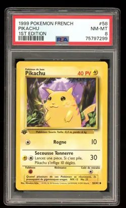 Pikachu - #58 Base Set 1. Edition - French - PSA 8 NM-MT - Image 1