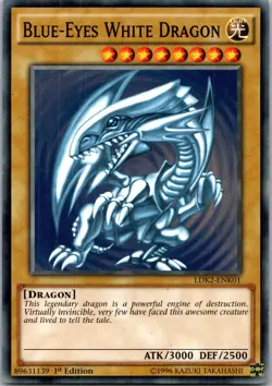 Yugioh Blue-Eyes White Dragon (Version 2) LDK2-ENK01 1st Edition Common NM - Image 1