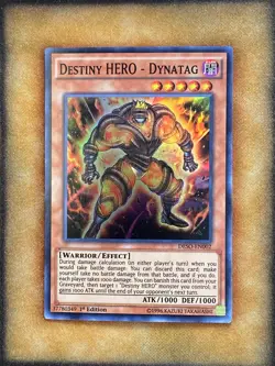 Yugioh Destiny HERO - Dynatag DESO-EN002 Super Rare 1st Ed NM - Image 1