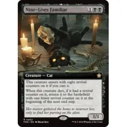 NINE-LIVES FAMILIAR (EXTENDED ART) X4 Foundations FDN Magic MTG MINT CARD - Image 1