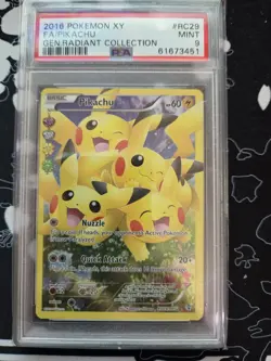 Pikachu RC29 XY Generations Radiant Collection Full Art Pokemon 2016 PSA 9 Mint - Image 1