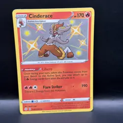 Cinderace SV017/SV122 Rare Shiny Shining Fates Shiny Vault Pokemon - Image 1