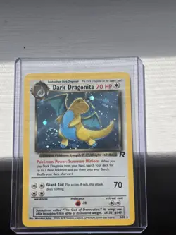 Pokemon Dark Dragonite Holo Rare Team Rockets Set 5/82 Swirl - Image 1