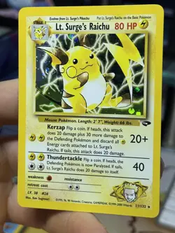 Lt. Surge's Raichu 11/132 Gym Challenge 2000 Holo Rare WOTC Pokemon Card TCG - Image 4
