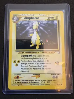 Pokemon TCG Ampharos Neo Genesis 1 Holo Unlimited Holo Rare - Image 1