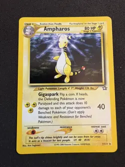 Pokemon TCG Ampharos Neo Genesis 1 Holo Unlimited Holo Rare - Image 2
