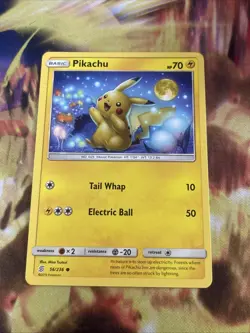 Pikachu 56/236 Common Unified Minds Pokemon Lightly Played - Image 1