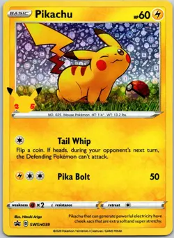 Pikachu SWSH039 Holo Promo Miscellaneous Cards & Products LP - Image 1