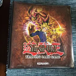 Yu-Gi-Oh! Card Game Binder Vintage 1996 3 Ring Album Konami With 92 Cards - Image 1