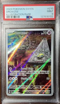 2023 Pokemon SVI EN Drowzee Illustration Rare #210 PSA 9 MINT - Image 1