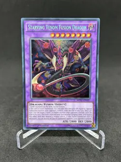 Yugioh Starving Venom Fusion Dragon MP17-EN147 Secret Rare 1st Edition NM - Image 1