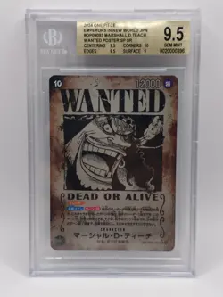 WANTED Alt Art Marshall D. Teach One Piece 2024 Japanese SP OP09-093 SR BGS 9.5 - Image 1