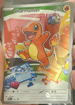 Pokemon Charmander MEF PN Stamped Promo 038 Basic 80 HP Holo Card - Image 1