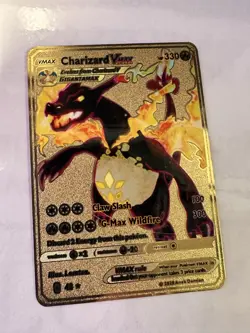 Charizard VMAX 330Hp Gold Metal Pokemon Card Fan Art! - Image 1