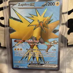Pokemon Zapdos ex 192/165 Scarlet & Violet 151 Ultra Rare Full Art Holo NM - Image 1