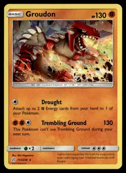 2019 Sun & Moon - Cosmic Eclipse Groudon Basic/Rare #113 - Image 1